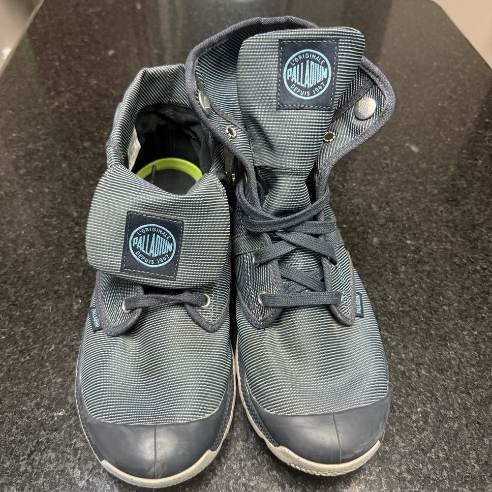 Palladium Pampa Hi Cuff W Canvas Boots Gray Blue Women's Size 10 93708-428-M - Picture 2 of 9